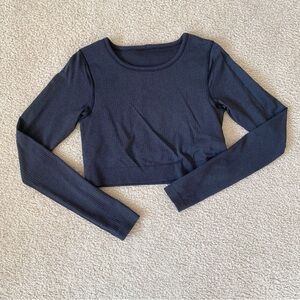 Lululemon Ebb Crop Charcoal Long Sleeve
